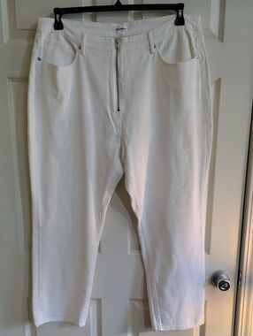 Good American White Women's Zip-Front Jeans